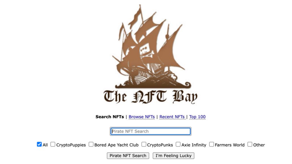 The NFT Bay website