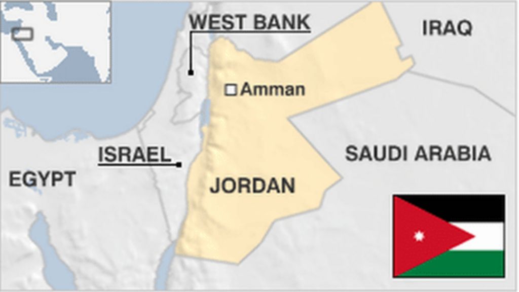 where is the country jordan located on a map