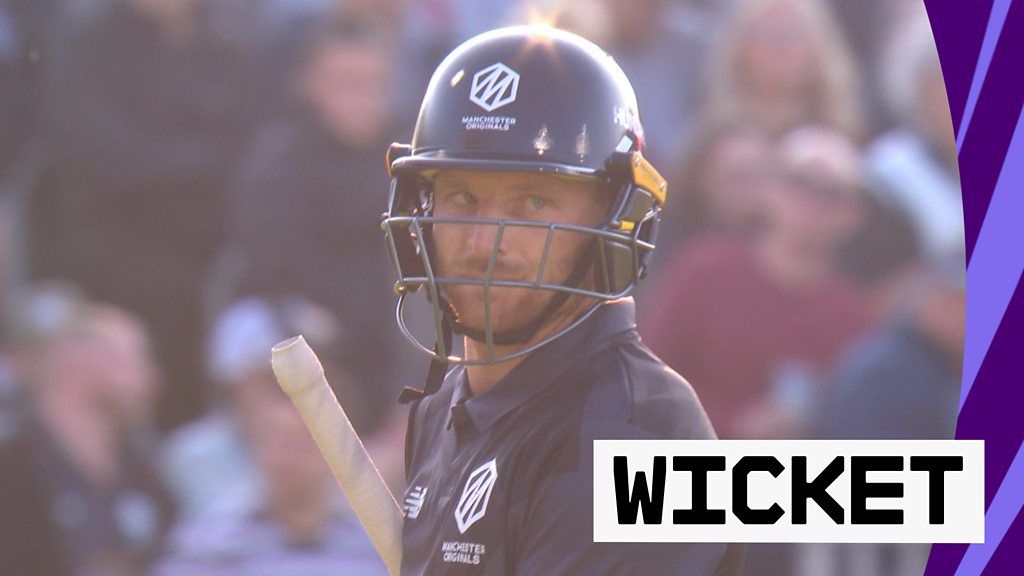 The Hundred: Northern Superchargers' Adil Rashid bowls Manchester Originals' Jos Buttler