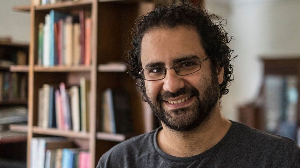File photo of Egyptian activist Alaa Abdel Fattah at his home in Cairo on 17 May 2019