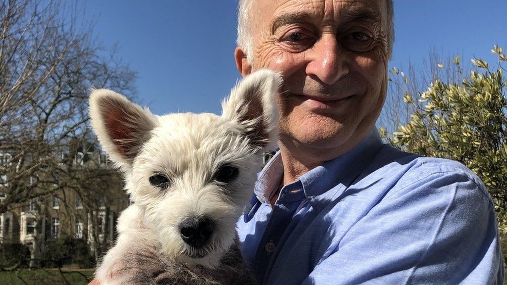 Tony Robinson with his dog