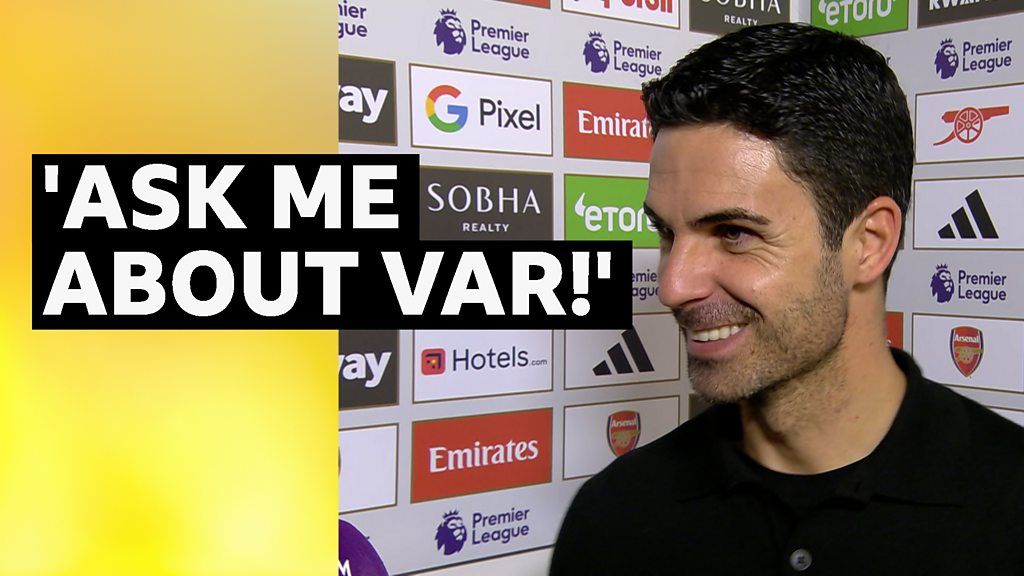 Arsenal 3-1 Burnley: Mikel Arteta jokes with Match of the Day's Steve Bower about VAR