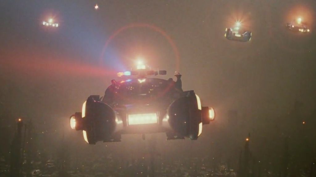 Flying cars in Blade Runner