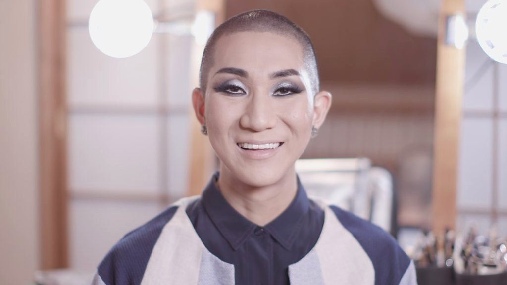 A Buddhist monk in make-up
