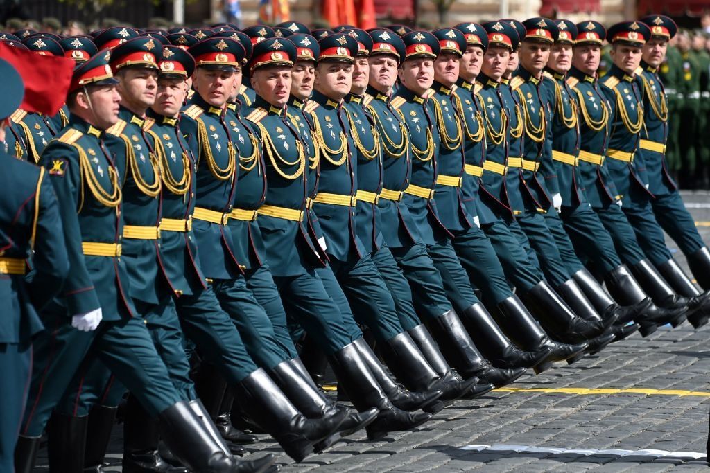 Russian servicemen on parade