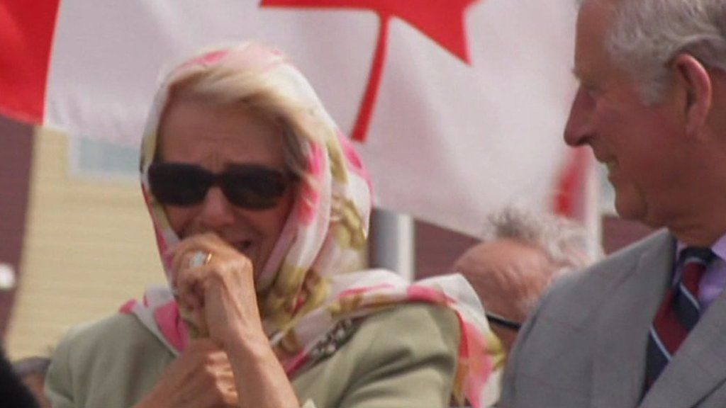 Camilla's chuckle during Canadian singing