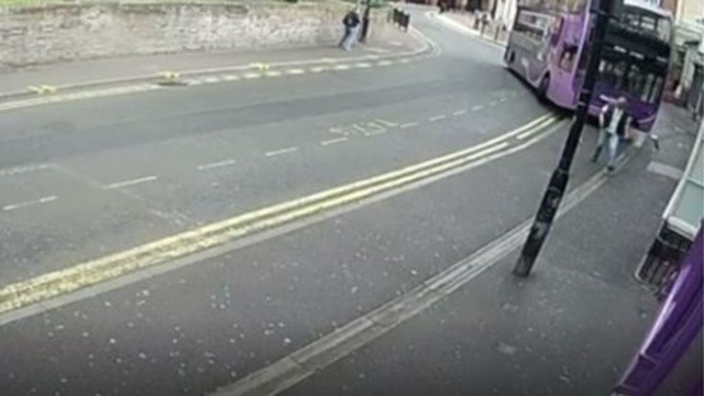 Double Decker Bus Hits Man In Reading CCTV footage shows man hit by bus in Reading - BBC News