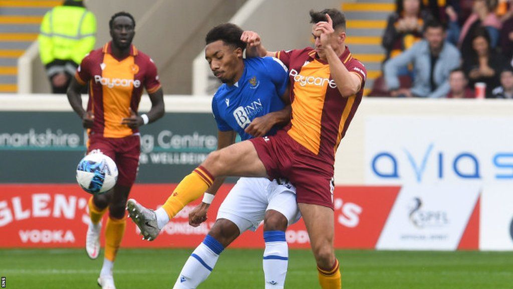 Theo Bair playing for St Johnstone against Motherwell