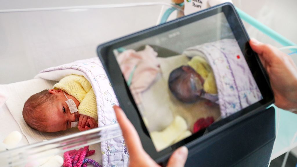A nurse makes a video for new parents because of restricted visiting hours - Surrey, May 2020