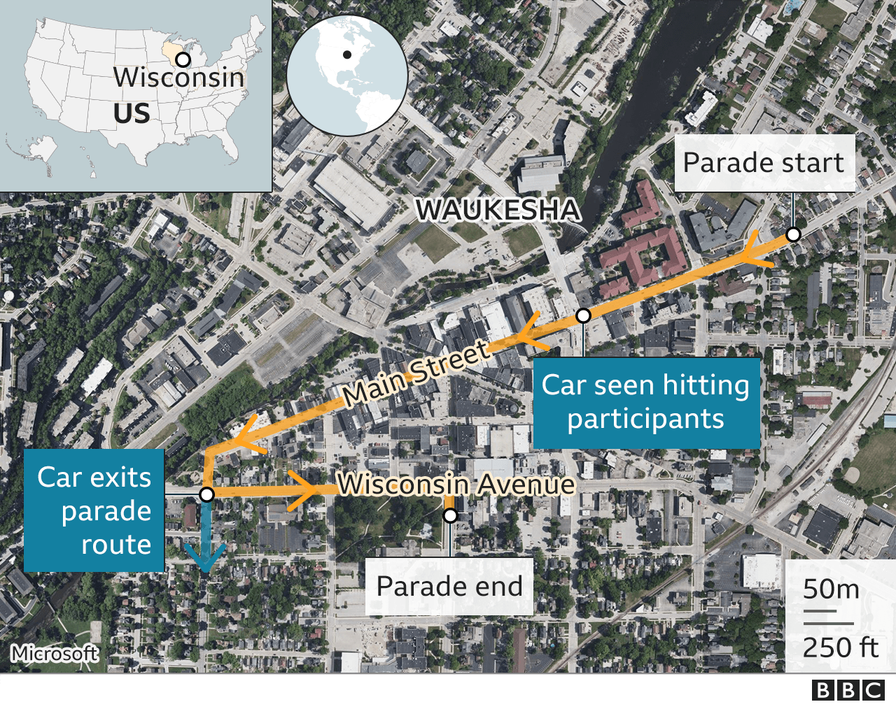 The Waukesha parade route