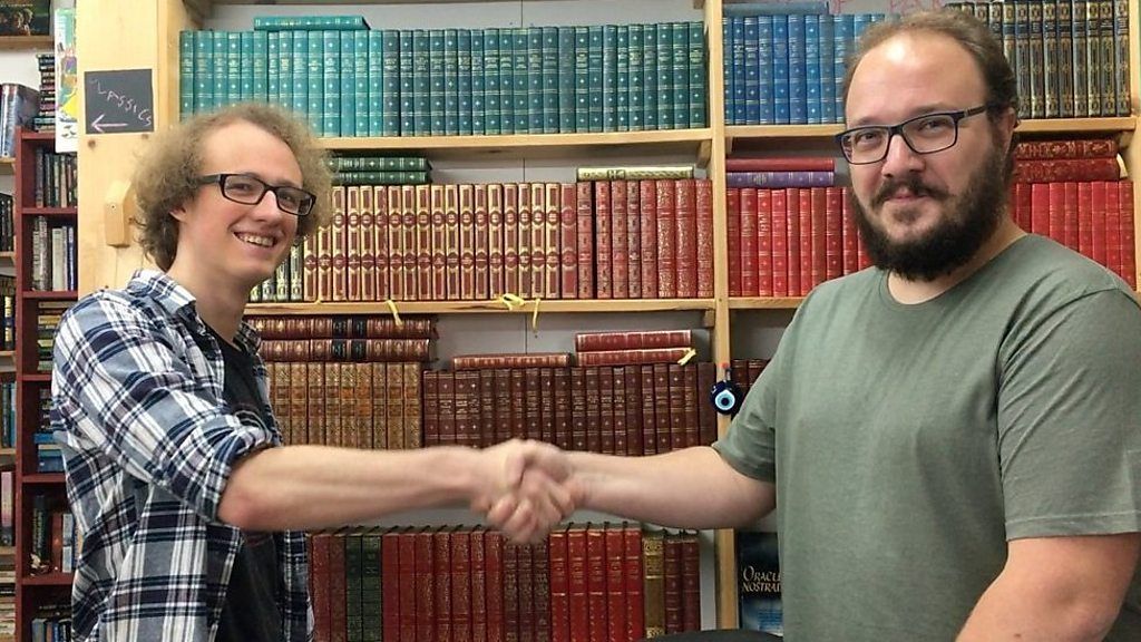 Svaen Bjorn and Ceisjan Van Heerden who won a bookshop in a raffle