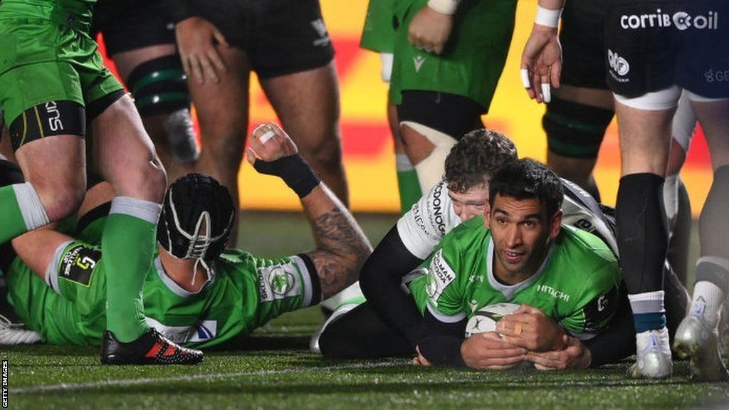 Falcons centre Matias Orlando scored the second of his side's five tries against Connacht at Kingston Park