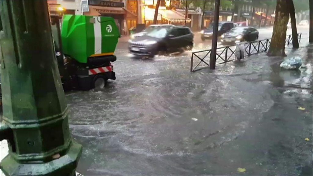 Flooding in central Paris on Monday