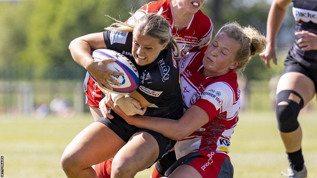 Brooke Bradley scores a try for Exeter