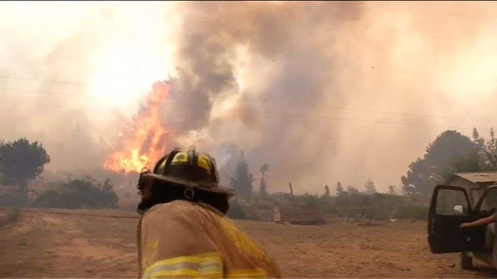 Firefighter in Chile