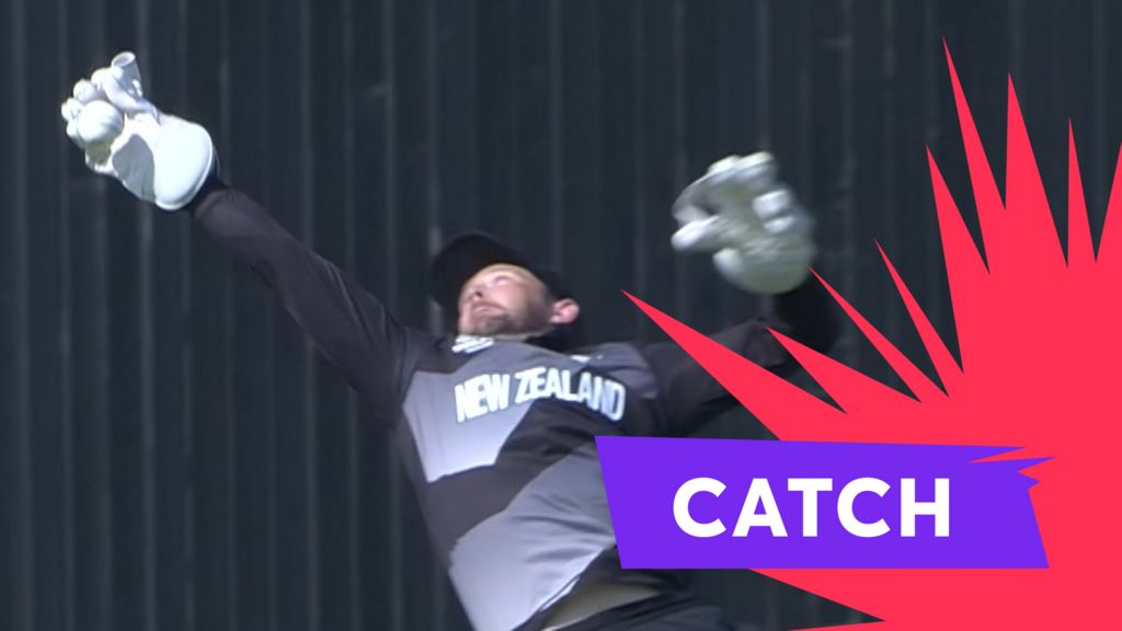 T20 World Cup - New Zealand v Afghanistan: Devon Conway's brilliant catch dismisses Mohammad Shahzad