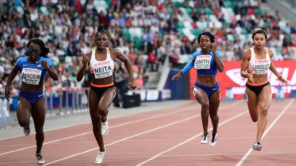 The Match: GB's Neita wins women's 100m - BBC Sport