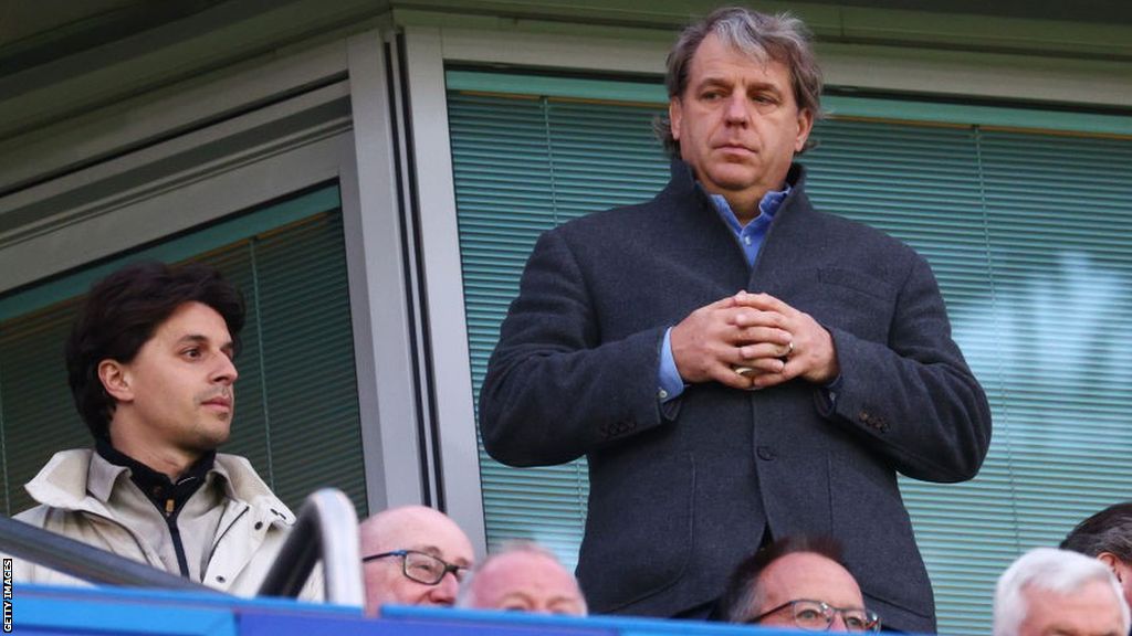 Todd Boehly watches a match at Stamford Bridge