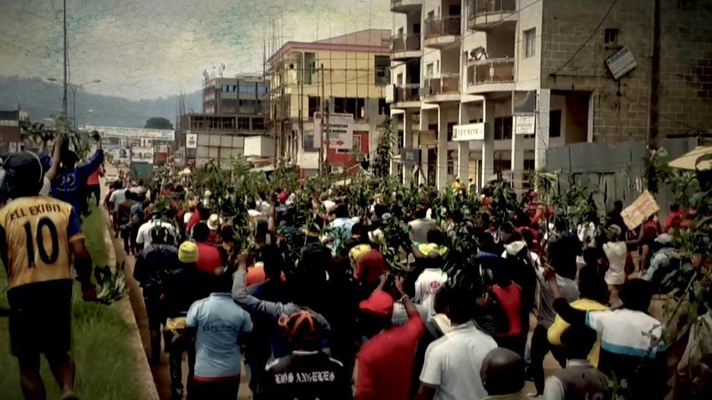 Protesters out on the streets in Bamenda