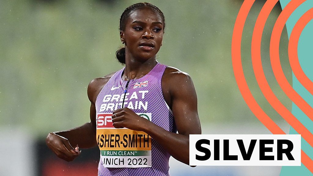 European Championships Munich 2022: GB's Dina Asher-Smith wins 200m silver in close race