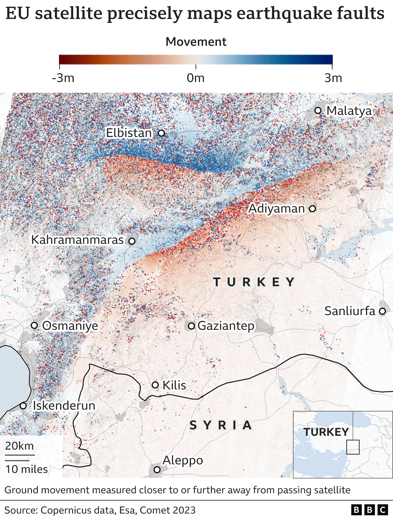 Turkey earthquake fault lines mapped from space BBC News