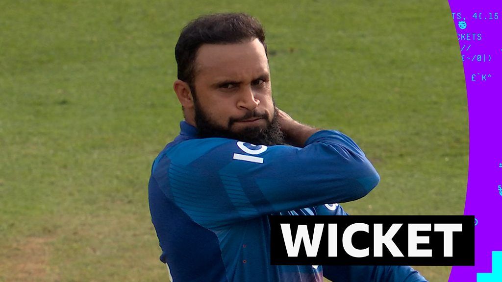 'What a lovely ball that is!' Rashid bowls Young with his first ball