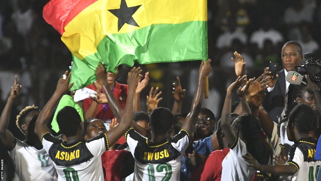 Ghana celebrate winning the WAFU B title in 2018