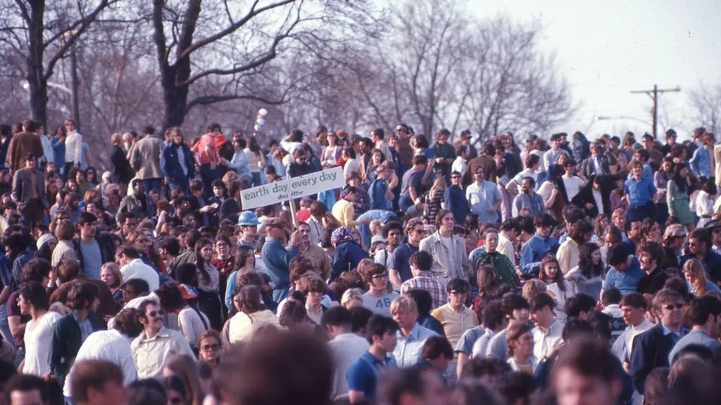 Even the first Earth Day attracted large crowds, such as these in Philadelphia, Pennsylvania