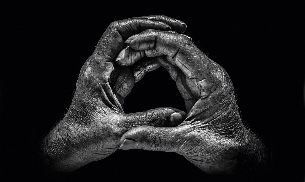 Hands of former coalminer John Matthews
