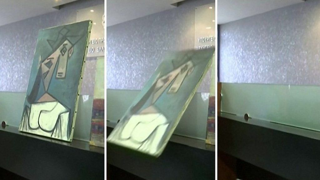 Composite image of Picasso painting falling