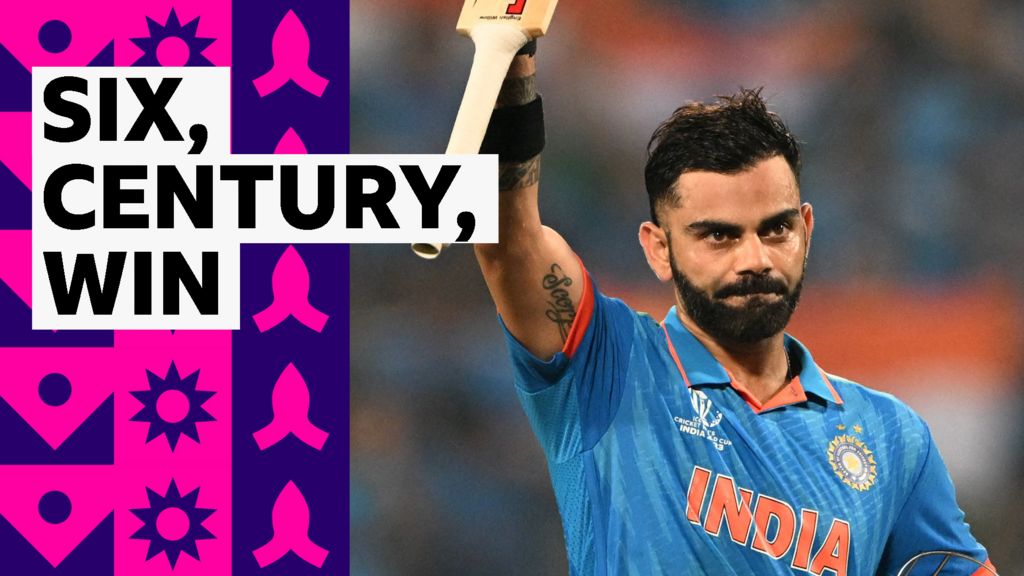 Kohli hits six to bring up century and seal India win