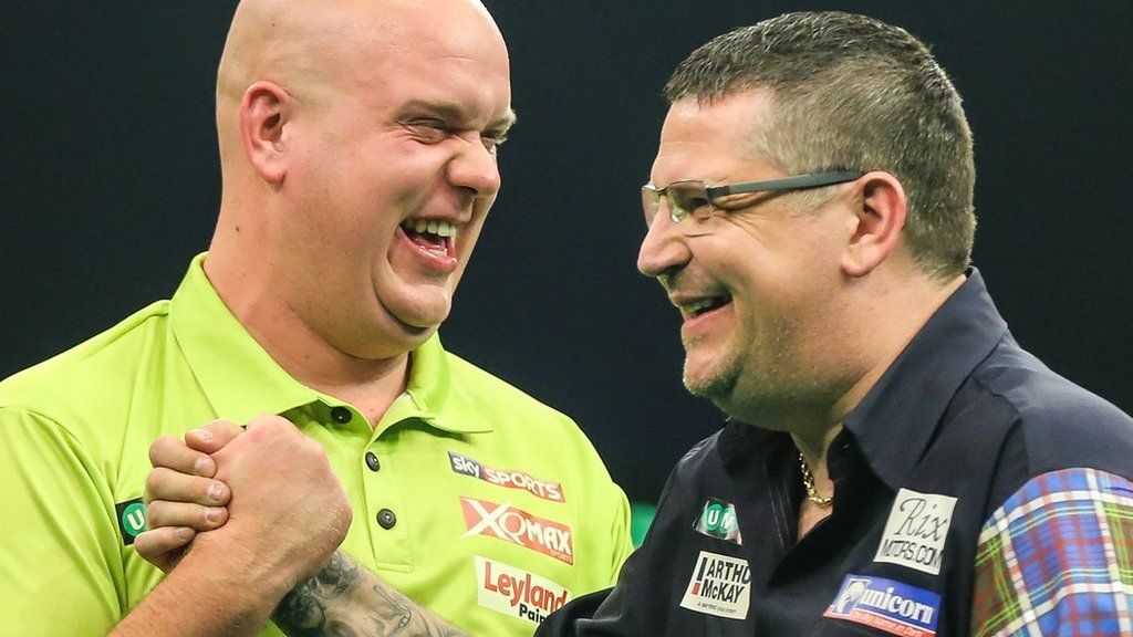 Premier League Darts: Michael van Gerwen gets first win in Nottingham