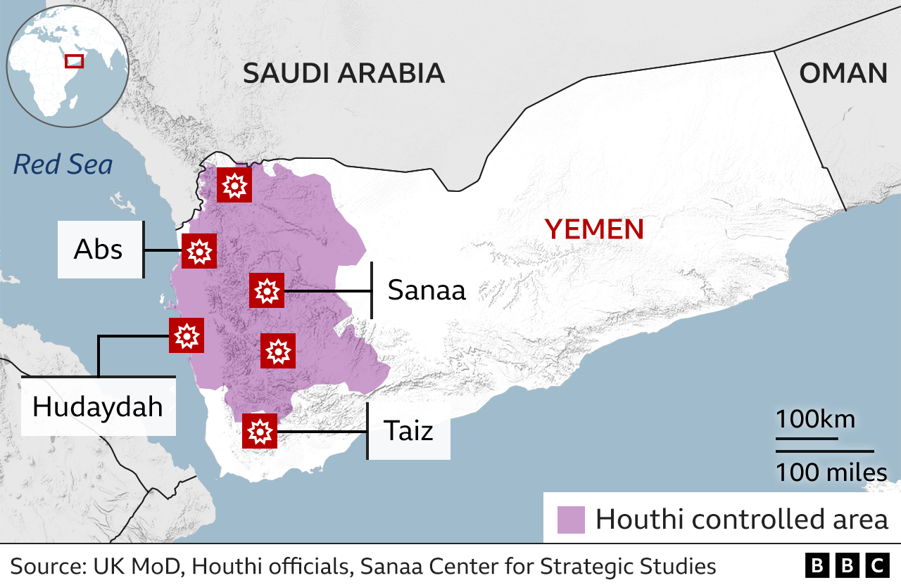 US And UK Strikes Target Houthi Rebels In Yemen - BBC News