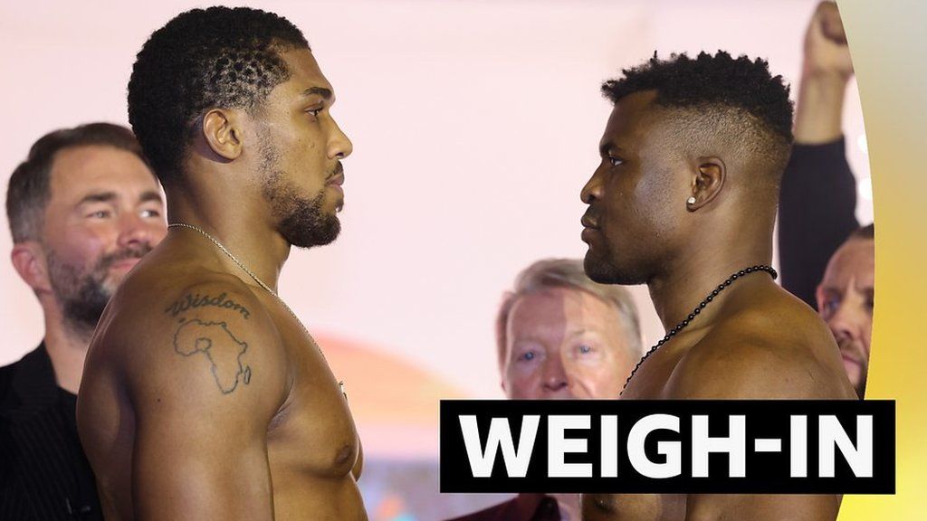 Joshua and Ngannou weigh in for Friday night fight