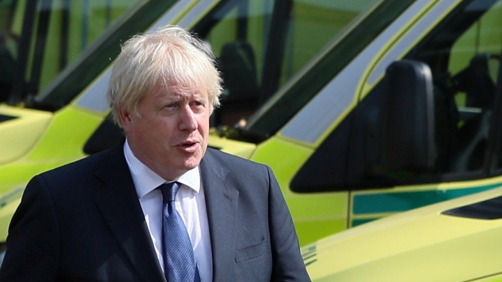 Boris Johnson on a visit to the Northern Ireland Ambulance Service