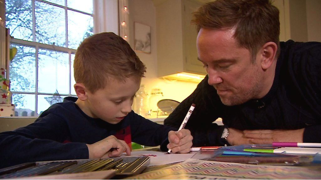 Simon Thomas and his son