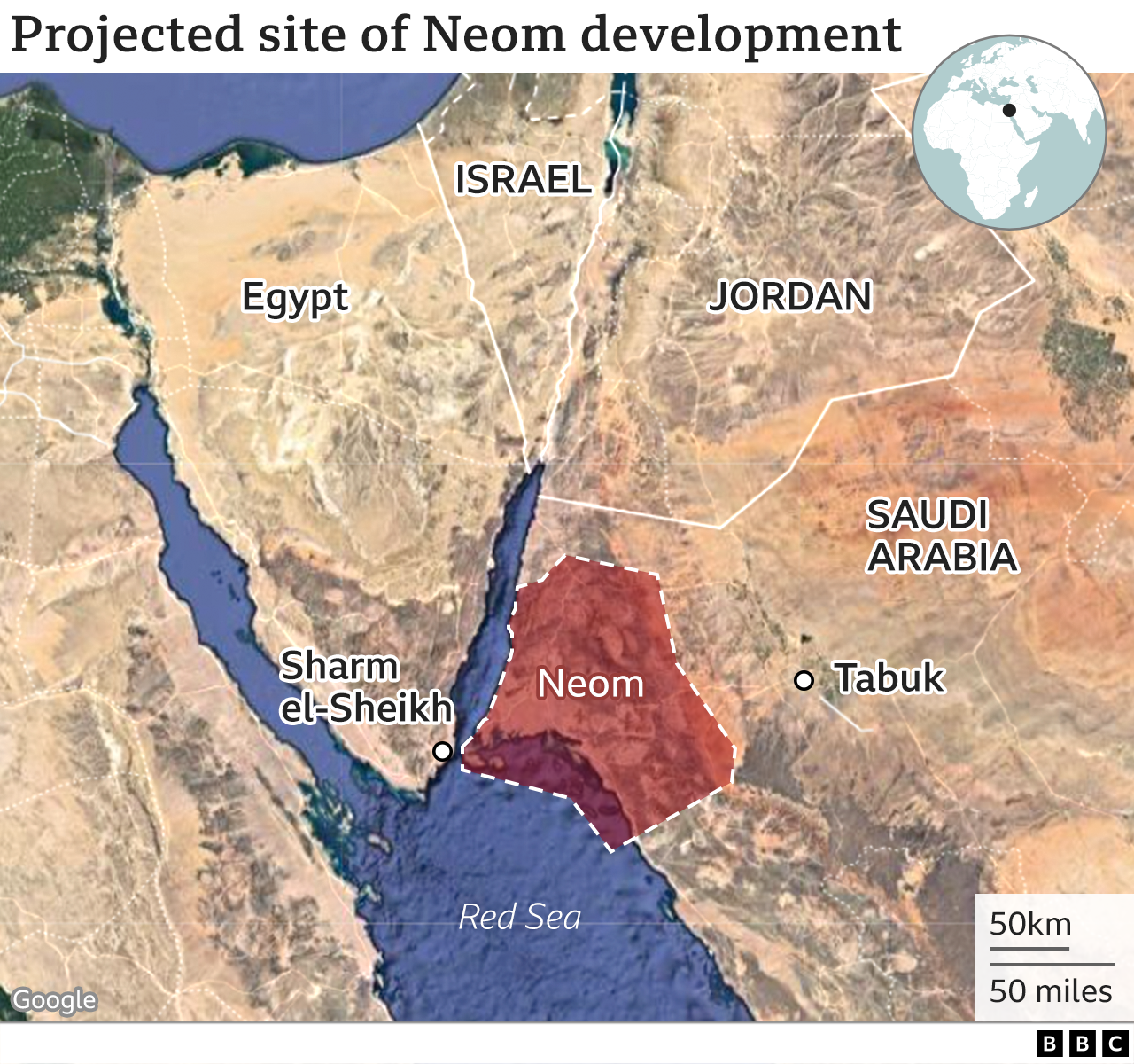 map of Neom area