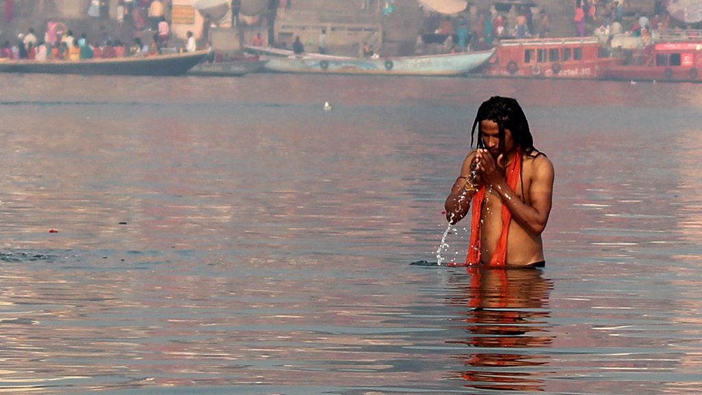 Bathing in the River Ganges