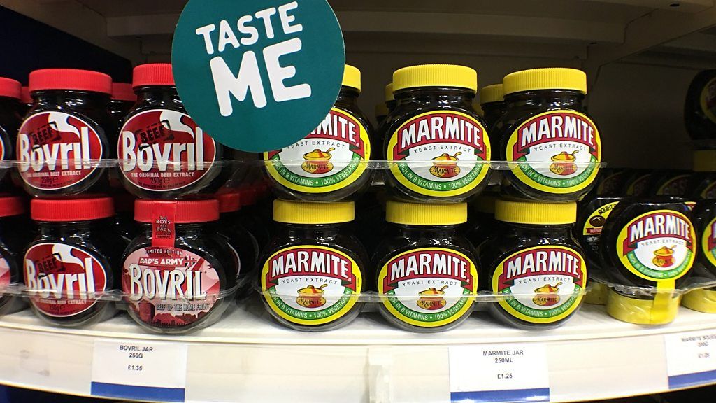 Marmite and Bovril on shelf