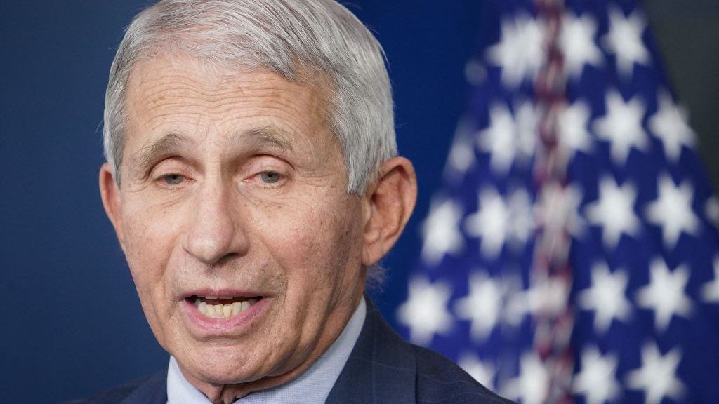 Anthony Fauci speaks during the daily briefing in the White House on December 1, 2021