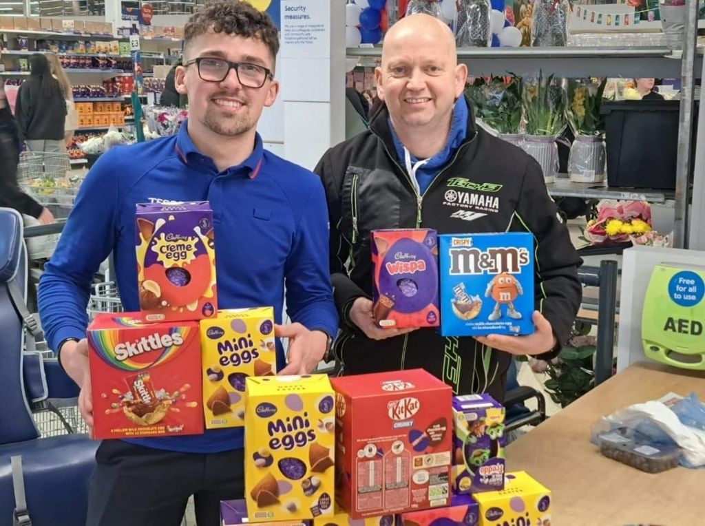 Donated Easter eggs at Tesco