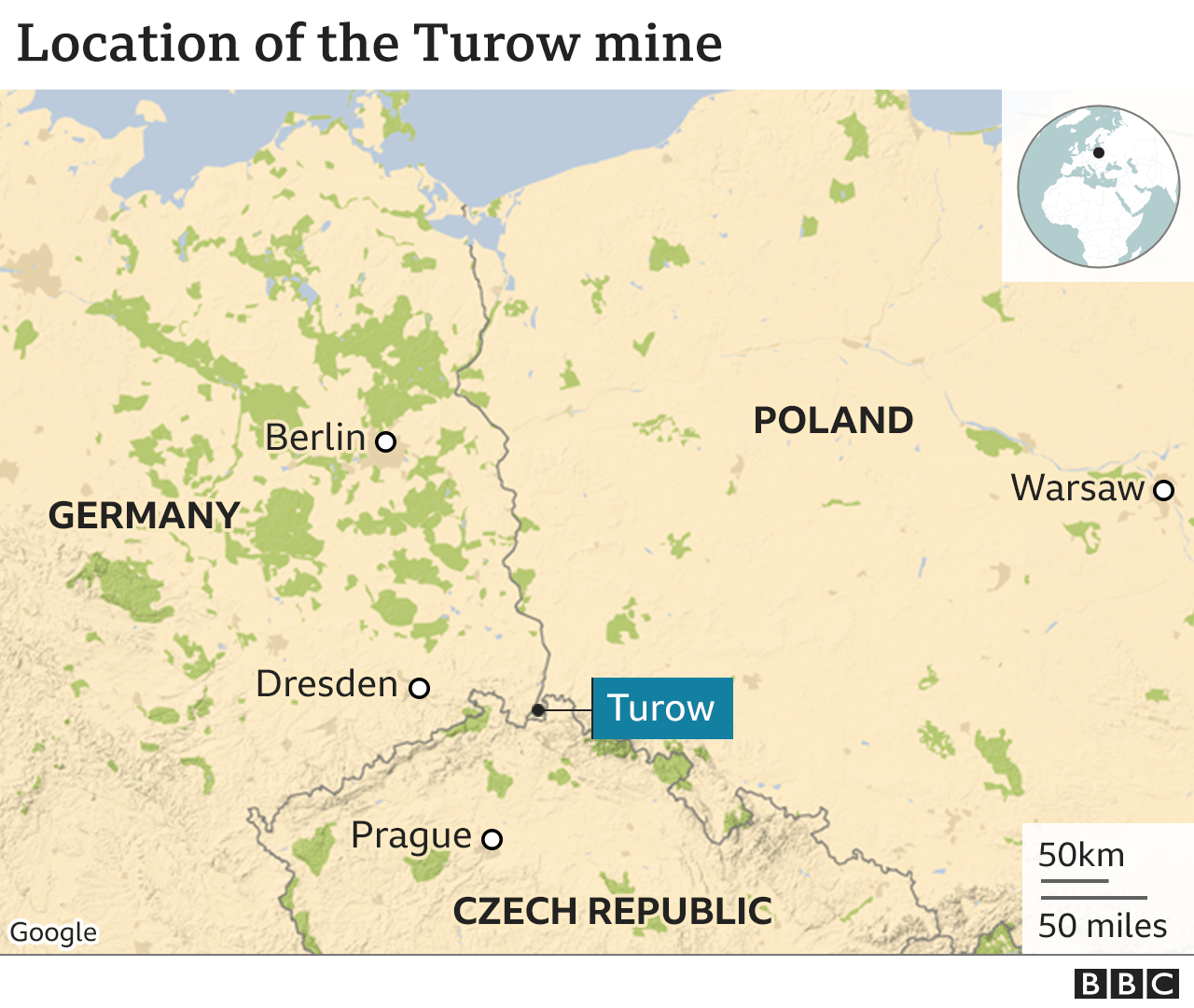 Расположение рудника Туров