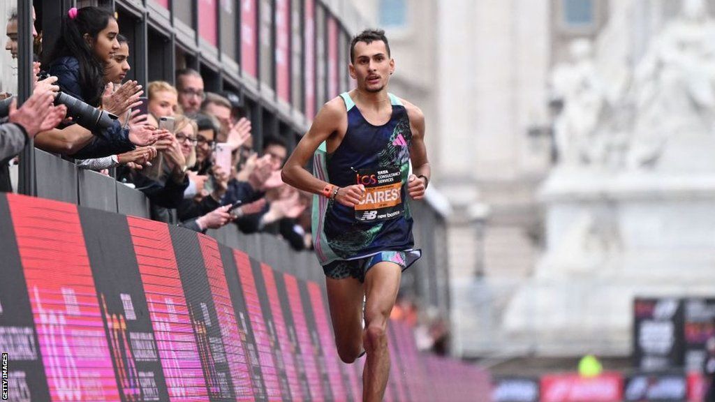 Emile Cairess competes at the London Marathon 2023