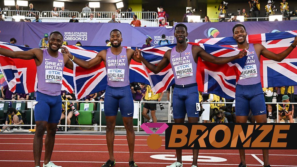 World Athletics Championships: GB & NI seize bronze in men's 4x100m relay