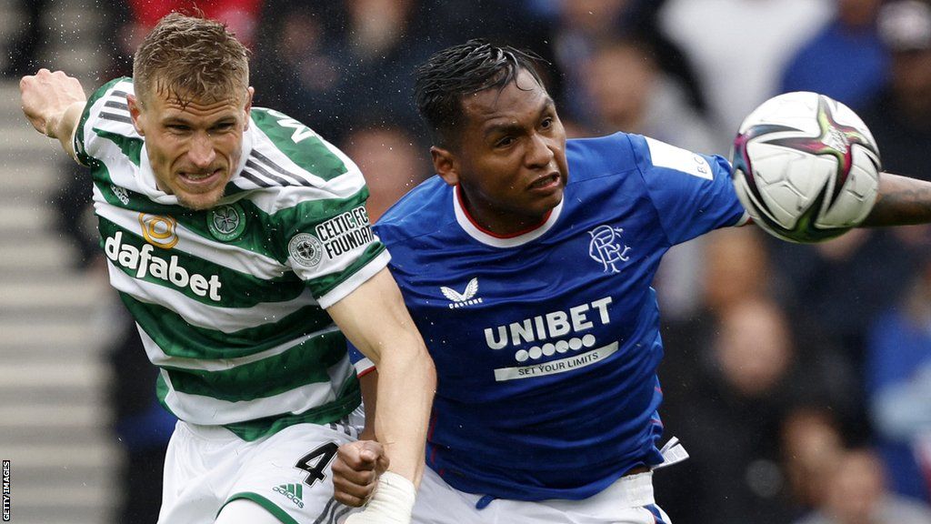 Carl Starfelt playing for Celtic against Rangers