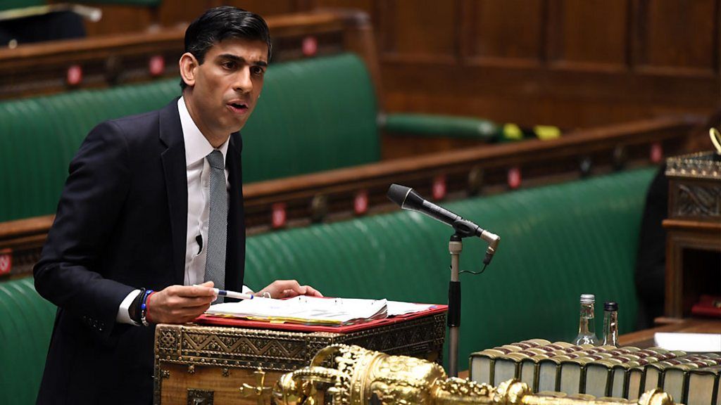 Chancellor Rishi Sunak giving his statement in the House of Commons