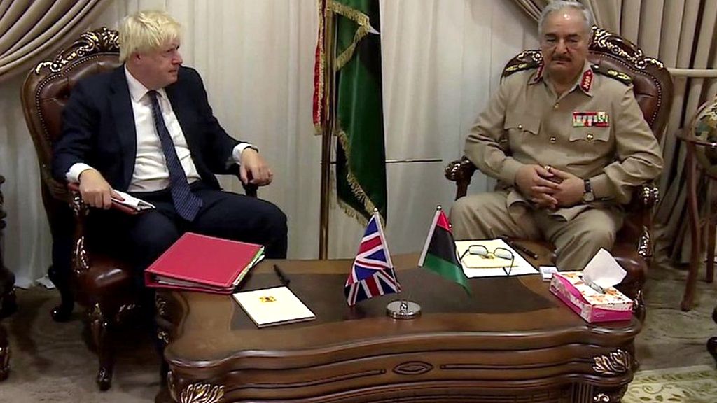 Boris Johnson and Field Marshal Khalifa Haftar