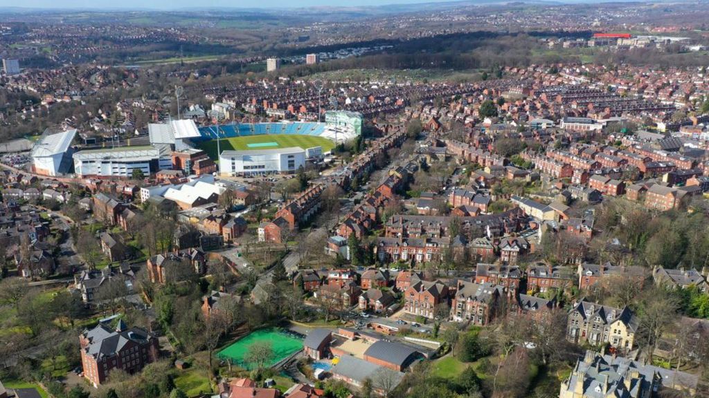 An aerial shot of Headingley in Leeds