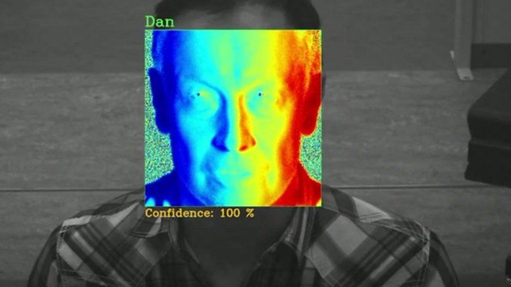 Dan Simmons has his face scanned