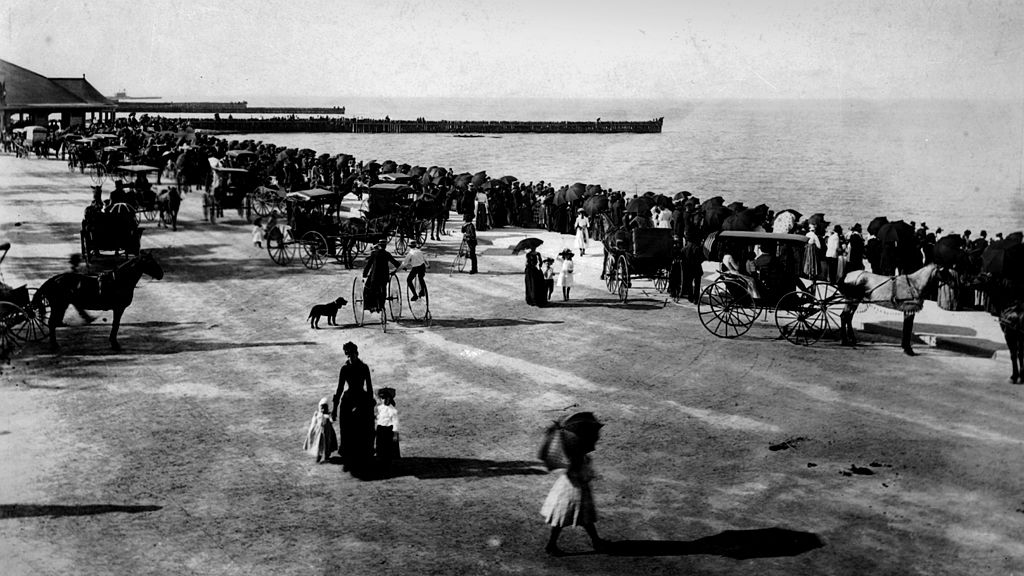 Искусственный пляж в парке Джексон, Чикаго, 1890
